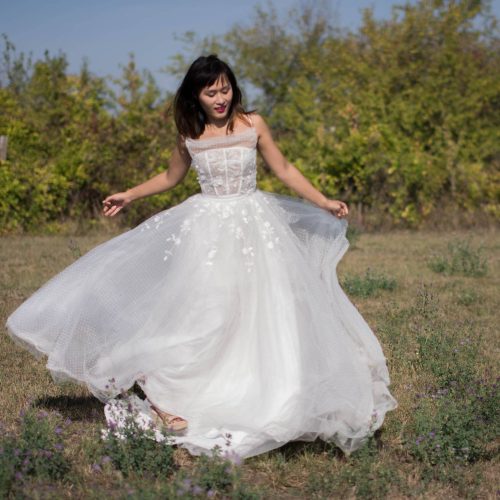 robe de mariee plumetis dentelle florale-2